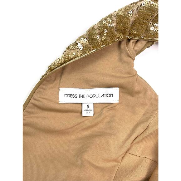 Glorious Gold Sequin Midi Dress by Dress the Population Size S - Picture 10 of 11